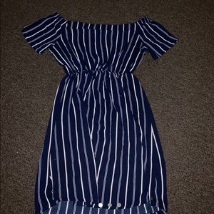 Cute blue and stripes short dress